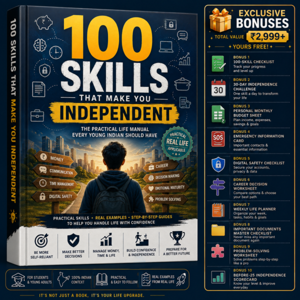 100 Skills That Make You Independent eBook (Includes 10 FREE Premium Bonuses!) 🎁
